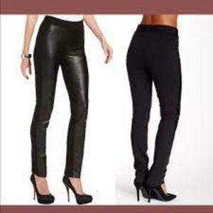 NWT NYDJ Black Faux Leather Front Ponte Leggings